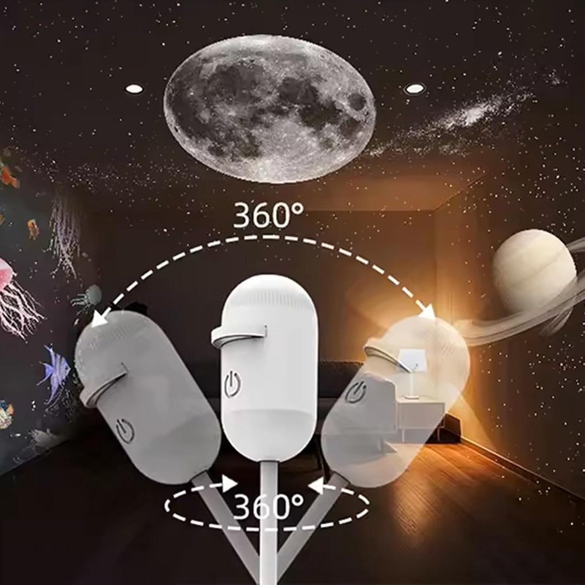 DINUZO Galaxy Projector – Transformez chaque pièce en ciel étoilé
